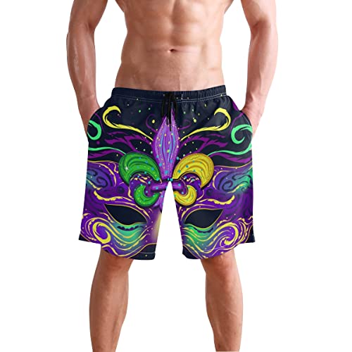 Men's Beach Shorts Mardi Gras Quick Dry Swim Trunks Shorts with Pockets for Men, S M L XL XXL2