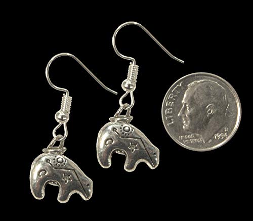 Earrings, Southwestern Heartline Zuni Style Bear Dangle Charm Earrings +GIFT BAG3