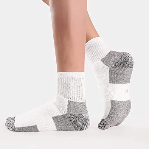 Wander Men's Athletic Ankle Socks 3-8 Pairs Thick Cushion Running Socks For Men&Women Cotton Socks 7-9/9-12/12-15 (8 Pair A0-White, M) #TOP5