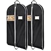 BALEINE 2PK Heavy Duty Garment Bag with Shoe Storage Travel Bag for Dresses, Suit, Coats Travel Essential (43″, Black)