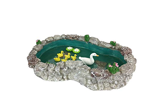 Glitzglam Duck Pond -Mother And Ducklings! A Miniature Duck Pond For A Miniature Fairy Garden And Miniature Garden Accessories #TOP6