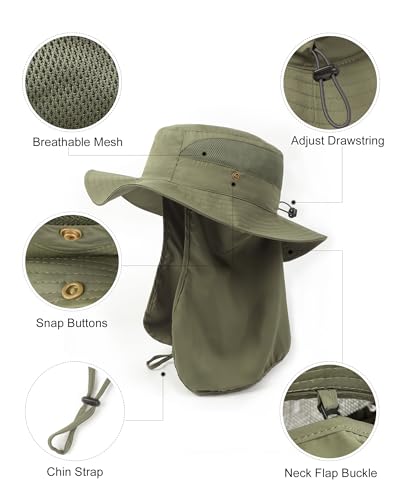 Image of Zylioo XXL Oversize UV Fishing Sun Hat for Big Heads,XL Quick Dry Boonie Hats,Large Cooling Safari Hats with Strap