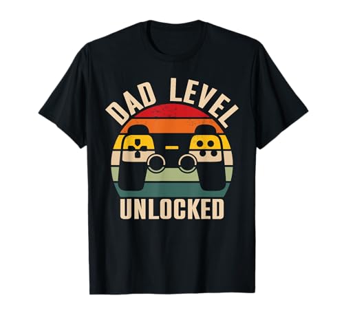 New Dad Funny Dad Level Unlocked Gaming Baby Ankündigung T-Shirt