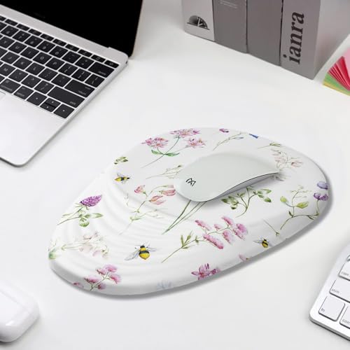 Armanza Floral Ergonomic Mouse Pad Wrist Support, Pretty Flowers Mouse Pad with Wrist Rest, Foam Massage Design & Non-Slip PU Base MousePads for Pain Relief, Desk, Office, Home by Armanza - Image 5
