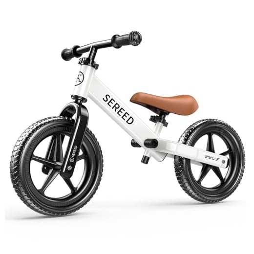SEREED Toddler Balance Bike 2 Year Old, No Pedal Kids Toy Bike for 2-5 Years Old, Tool-Free Adjustment, Gift for 2-3 Boys Girls, Customize Plate with 3pcs Stickers (White)