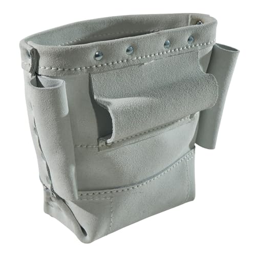 Klein Tools 5416L Tool Pouch, Leather Bull-Pin and Bolt Bag, Tunnel Loop Connection, Reinforced Bottom, 5 x 10 x 9-Inch by KLEIN TOOLS - Image 4