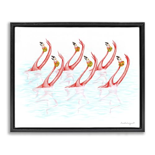 Flamingo Synchronized Swimming, 16 x 20 Inch Canvas in Floater Frame
