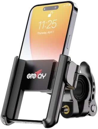 Grefay Handyhalterung Fahrrad Universal Motorrad Handyhalter 【1S Schnelle Demontage】 Handyhalterung für Rennrad MTB Scooter Mit 360 Drehen für 3,5-7,0 Zoll Smartphone