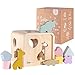 Produktbild Soliga | HERZSTÜCK Holz Steckwürfel-Set | Formen und Tiere | Motorikwürfel | Steckspiel und Montessori Lernspielzeug ab 1 Jahr