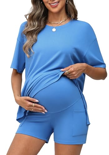 Charmo Womens 2 Piece Outfits Summer Short Sets Crew Neck