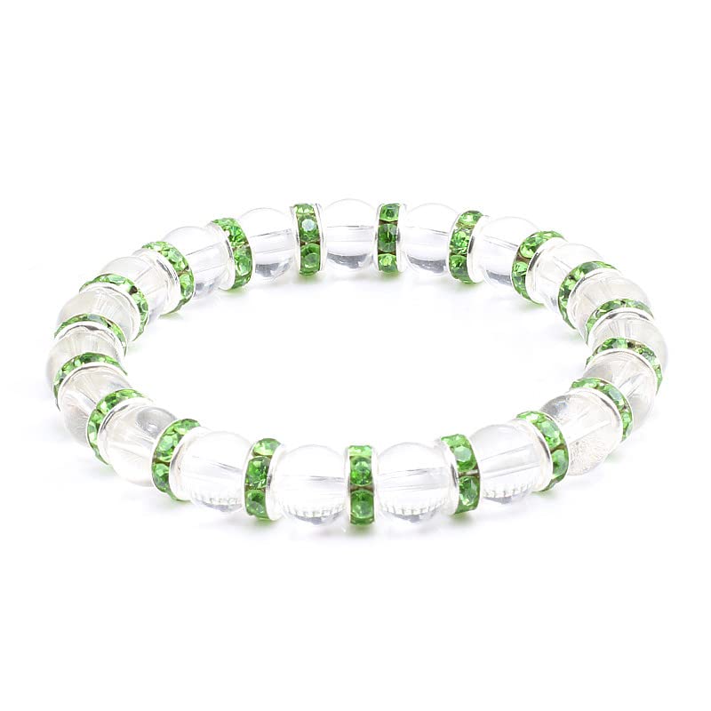 Bracelet coloré en strass et perles transparentes pour le quotidien