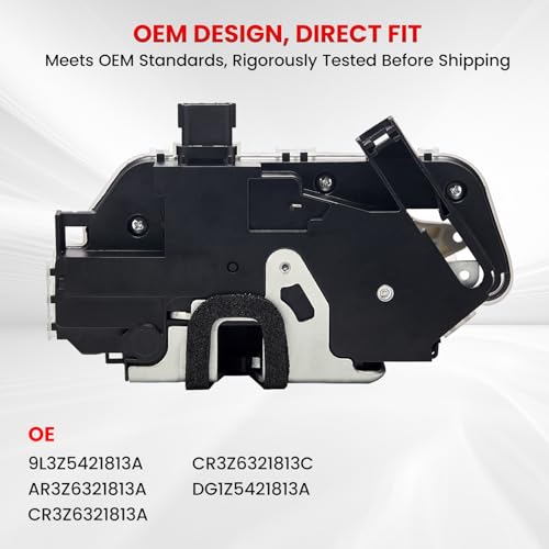 Image of SYERAL Front Left Driver Side Power Door Lock Latch Actuator Compatible with 2009-2014 F-150, 2010-2014 Mustang, 2011-2019 Explorer, 13-19 Taurus, Compatible with Lincoln Mark LT 10-14 OE 9S4Z5421813A
