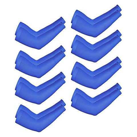 Boao 8 Paare Unisex Arm Sleeves Sport Kühlung Arm Handschuhe UV Sonnenschutz Ärmel mit Daumenloch zum Laufen Golfen Radfahren Fahren Angeln Outdoor Aktivitäten (Marine) Cover