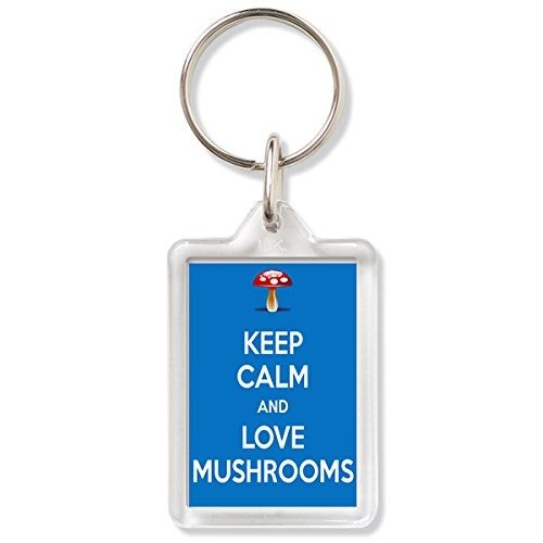 Pukka PrintingKeep Calm And Love Mushrooms - Keyring (Standard: 35x24mm)