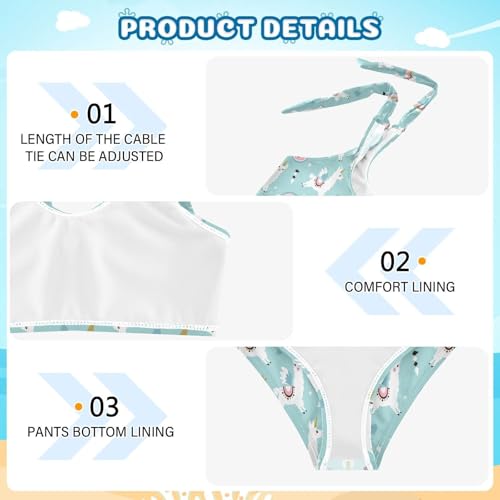 Image of CaTaKu Girls Two Piece Swimsuits Toddler Bathing Suits Bikini Set Summer Beach Swimwear for Girls Size 3-12T