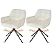 Sweetcrispy Set di 2 Sedia da Pranzo Velluto, Girevole a 360°, Sedie per Cucina, Sedia Camera da Letto Postazione Trucco, Capacità di Carico fino a 120 kg, Poltroncine, Beige