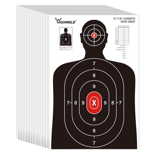 highwild shooting range silhouette paper target - 23x35 inches - suitable for handguns rifles airguns bb guns
