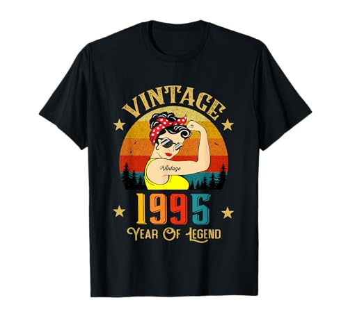 Vintage 1995 Cumpleaños Mujeres 30 Años Divertido Vintage 1995 Camiseta