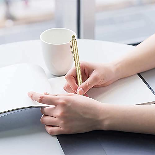Unibene 8 Pcs Glitter Ballpoint Pens, Cute Pretty Rose Gold Metal Retractable Journaling Pens For Women Girls Gifts Office Supplies, Black Ink Medium Point 1Mm 4 Colors #TOP3