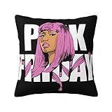 Nicki Music Singer Minaj Band Throw Pillow Covers Double Printing Pillowcase Super Soft Pillow Cover for Chair Cushion Home Decor 18x18in