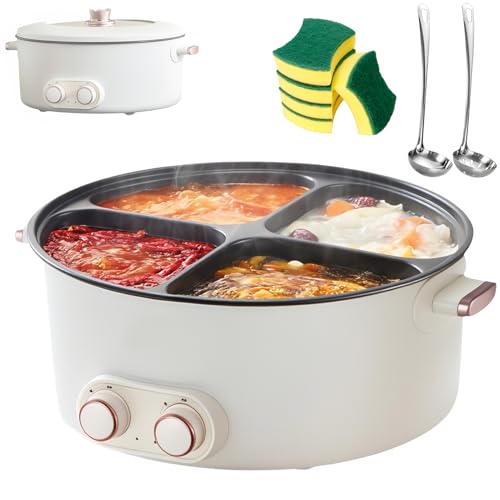 Marmite électrique 4 compartiments 6L hot pot multifonction 2000W - 2