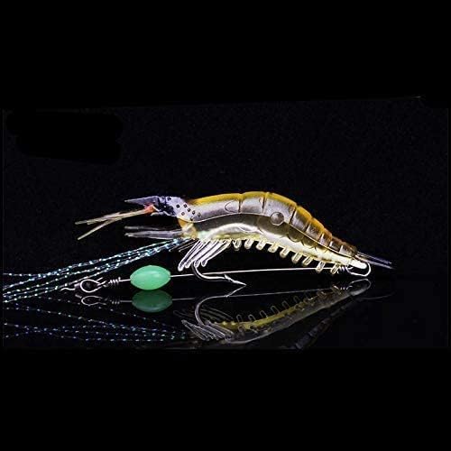 OriGlam 5pcs Soft Luminous Shrimp Lure Set, 5 Colors Shrimp Bait with Hooks and Beads - Fishing Tackles for Freshwater and Saltwater Bass, Trout, Catfish, Salmon - Thumbnail 6