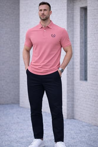 Image of Mack Jonney Men's Cotton Polo T-Shirt|Solid Regular Fit|Half Sleeve Collar T-Shirt for Casual Wear-MJ-32