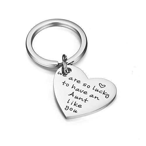 Udobuy Aunt Keychain - Aunt Jewelry- Keychains For Aunts - Aunt Gift - Gift For Special Aunt - Gifts For Aunt - Auntie Gift- Sister Gift - Godmother Gift #TOP5