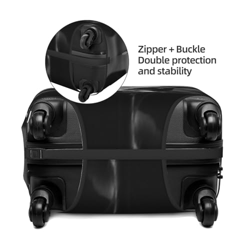 Travel Luggage Protector Cover Black White Cow Face Suitcase Covers for Luggage Fashion Washable Elastic Luggages Cover Protector Scratch Resistant Travel Essentials Suitcase Cover Fits 18-32 Inch3