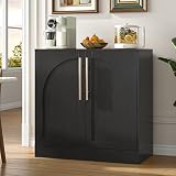 Moderno armario de cocina arqueado de 2 puertas para Crocke & Pantnizat, color negro