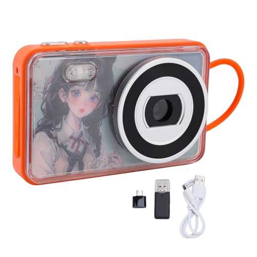 Cámara digital ASHATA 48MP 4K para vlogging orange miniatura 1