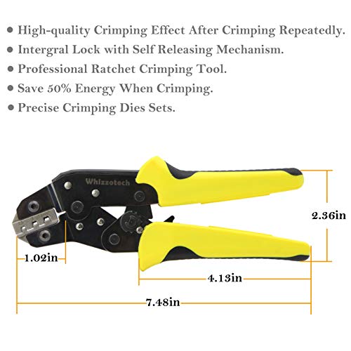 Whizzotech Wire Crimper Tool Insulated Wire Terminals Connector Ratcheting Type Adjustable Crimper - Thumbnail 5