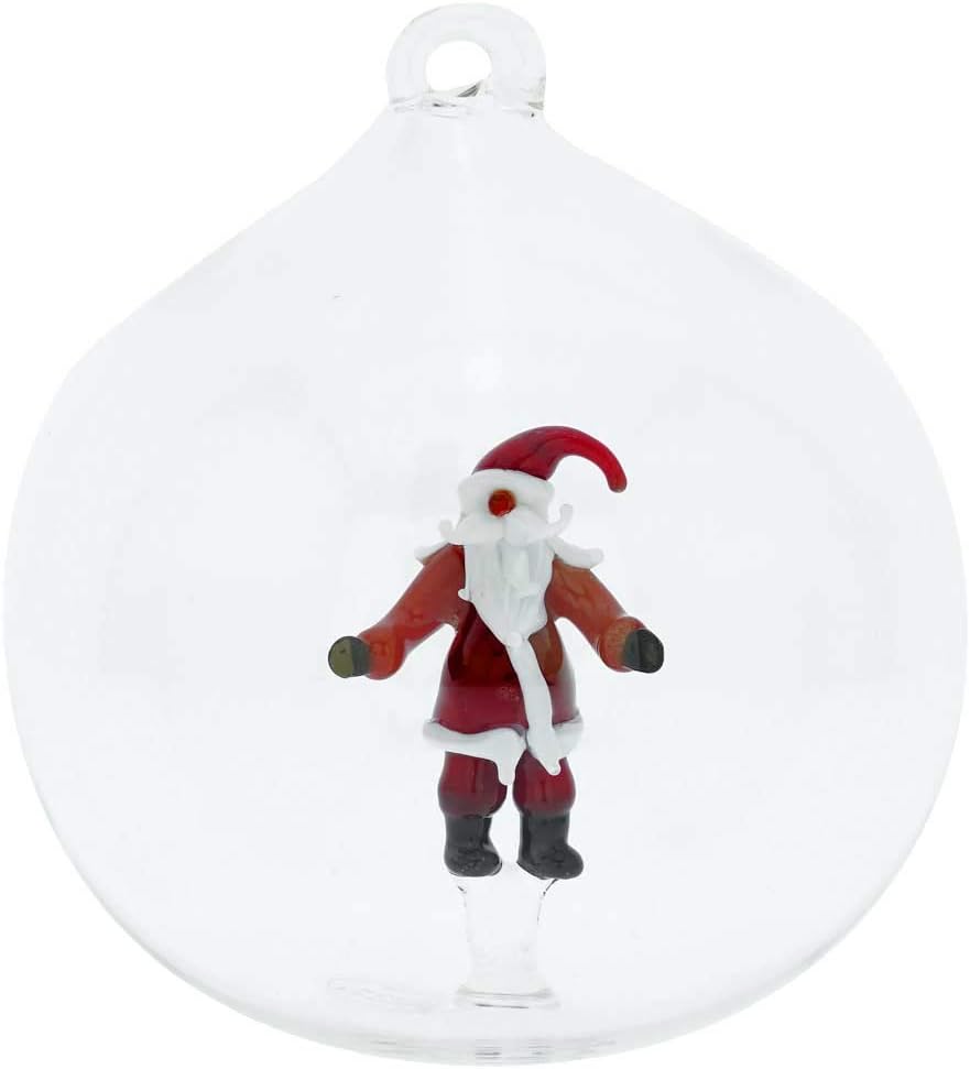 Glass Of Venice Murano Glass Santa Christmas Ornament