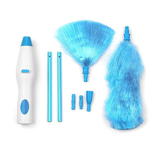 Tooart Spin Duster Elettrico - Spolverino a Batteria Portatile per Piume. Spolverino Retrattile in Microfibra Spazzola per la Pulizia Della Polvere per Le Mani