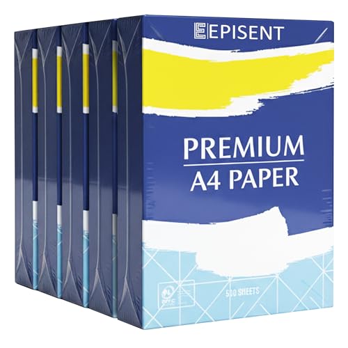 EPISENT A4 Printer Paper 80gsm White 5 Reams 2500 Sheets