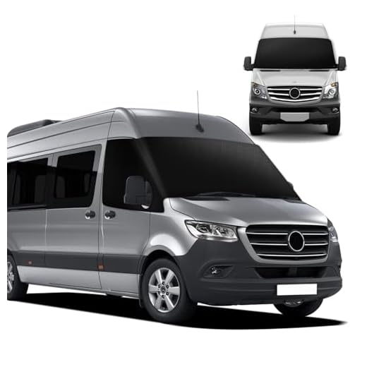 MaxEarn für Mercedes Sprinter 2019-2023 Auto Windschutzscheiben Abdeckung, 600D Wasserdicht Sonnenschutz Frontscheibe Thermomatten, Blackout Anti-UV/Frost/Ice/Staub Wrap Cover für Mercedes Sprinter