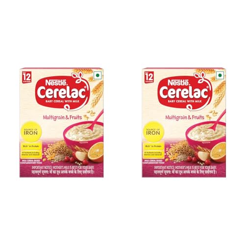CERELAC Baby Food Cereal | Multigrain & Fruits for 12 to 24 Months Baby | Source of Iron & Protein | Instant Cereal | 600g (Pack of 2)