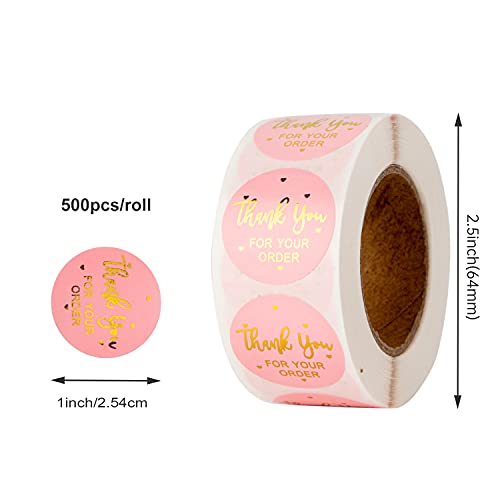 2000Pcs 1 Inch Thank You Stickers, Thank You For Your Order Adhesive Sticker Labels For Envelopes Packaging (4 Rolls, Each Roll 500Pcs) #TOP1