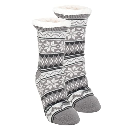 Elanze Designs Womens Cozy Sherpa Fleece Plush Non Skid Indoor Slipper Socks