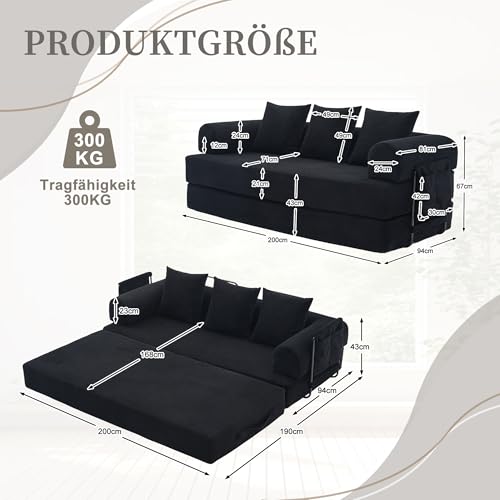 Sofá de compresión modular negro Loungeland, sillón con marco de metal para salón 3