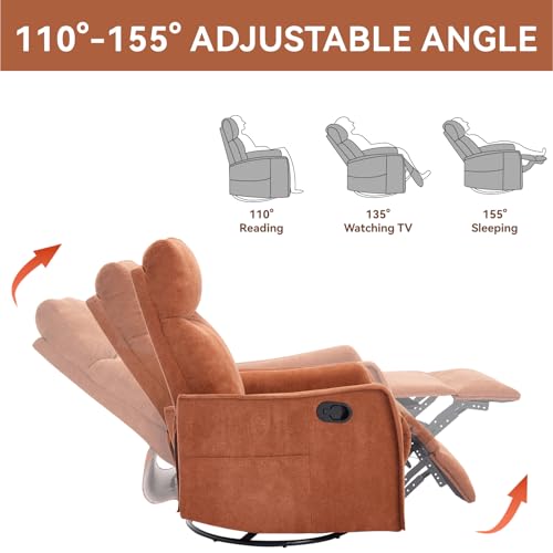 Sillón Manual Reclinable Terciopelo Naranja miniatura 7