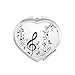 Flappg Black Music Notes Mirror Heart Portable Hand Pocket Makeup