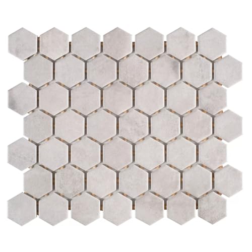 Tenedos Light Gray Hexagon Matte Ceramic Mosaic Tile – All