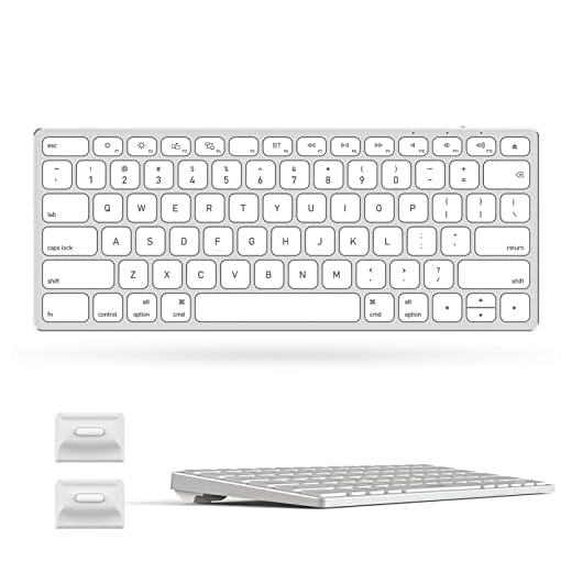 Wireless Keyboard for Apple Mac OS/iOS, Chic and Sleek All-Aluminum Housing, 78 Keys Compact Bluetooth Keyboard Rechargeable Compatible with iMac/Mac Mini/MacBook/iPad