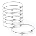 Sromay 8 Pieces Wire Blank Bracelet Stainless Steel Expandable Charm Bangle Bracelet for DIY Jewelry Making, 2.6 Inch