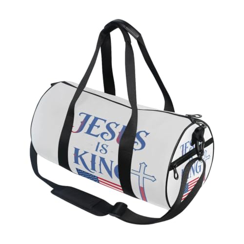 Bolsa de lona para viajes y deportes, bolso de gimnasio unisex ligero con estampado de Jesús