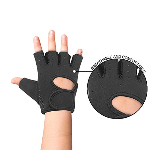 Luwint Kids Fingerless Workout Gloves - Anti-Slip Fitness Mitten For Children Cycling Yoga Weightlifting, 1 Pair #TOP2