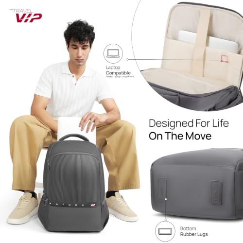 Image of VIP VOGUE 17 Inch Compatible Laptop Backpack 27L + 5L Expandable | Water-Resistant with 3 Compartments | Padded Laptop Sleeve, Side Bottle Pocket | Office & Travel Backpack for Men & Women