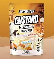 Muscle Nation Variety Pack - 7 x 40g Multiple Flavours Custard Casein Single Serve Sachets (Perfect for Breakfast, Shakes, Smoothies or Ninja Creami Recipes)
