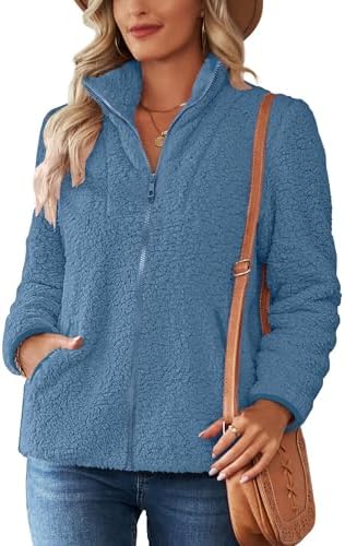 Womens Fleece Jumper Fluffy Jacket Hoodies Pullover Teddy Fleece ...